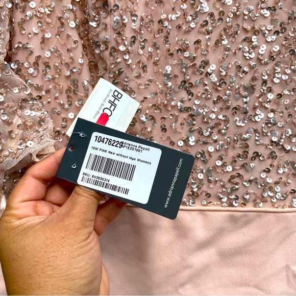 Adrianna Papell Women's Short Dress with Beaded Bodice and Layered - Picture 4 of 16